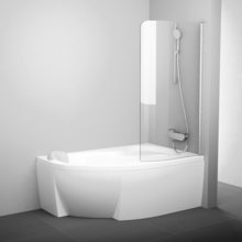 Шторка для ванны Ravak Chrome CVSK1  ROSA 140/150 R 7QRM0C00Y1 блестящая+Transparent