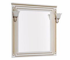 Зеркало Aquanet Паола 90 (186108+173024) белое/золото
