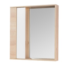 Шкаф зеркальный Акватон Бостон 75,1 (1A240302BN010), белый глянец/дуб эврика