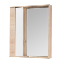 Шкаф зеркальный Акватон Бостон 60,1 (1A240202BN010), белый глянец/дуб эврика