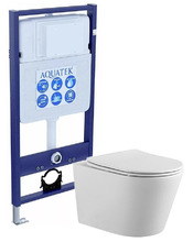 Комплект унитаза с инсталляцией Aquatek Set Aquatek Вега с сиденьем Микролифт