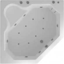 Акриловая ванна Aquatek Лира 148x148 LIR150-0000006 с гидромассажем с фронтальной панелью с каркасом (разборной) со слив-переливом