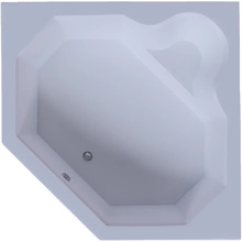 Акриловая ванна Aquatek Лира 148x148 LIR150-0000119 без гидромассажа с фронтальной панелью с каркасом (разборной) со слив-переливом
