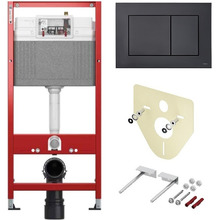 Инсталляция Tece TECEbase 2.0 9400414 для унитаза с Черной матовой клавишей смыва