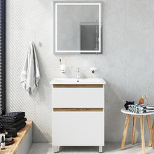 Комплект мебели для ванной со смесителем и аксессуарами AM.PM X-Joy 65 BK85GL Белый глянец
