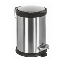 Colombo Complementi Ведро для мусора, 3л, с крышкой и педалью, цвет: сталь/чёрный