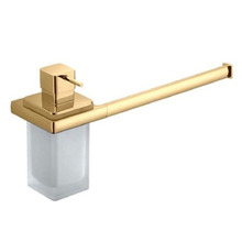 Colombo Lulu Полотенцедержатель 32см с дозатором, цвет: PVD золото/матовое стекло