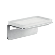 Colombo Over Мыльница подвесная, цвет: матовая сталь/матовое стекло