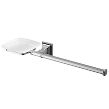 Colombo Portofino Мыльница с полотенцедержателем, SX, цвет: хром/матовое стекло