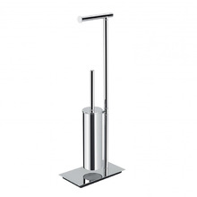 Colombo Square Стойка с аксессуарами, 67см, туалетный ёршик, полотенцедержатель, цвет: нержавеющая сталь