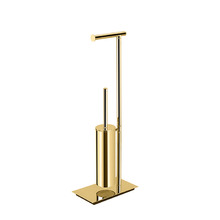 Colombo Square Стойка с аксессуарами, туалетный ёршик, полотенцедержатель, цвет: PVD золото матовое