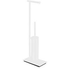 Colombo Square Стойка с аксессуарами, 67см, туалетный ёршик, полотенцедержатель, цвет: белый матовый