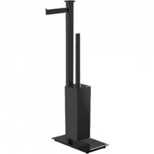 Colombo Units Напольная стойка с держателем туалетной бумаги и ершом, SX, цвет: черный матовый