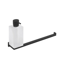 Colombo Look Дозатор для жидкого мыла с полотенцедержателем, подвесной, цвет: чёрный матовый/матовое стекло