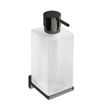 Colombo Look Дозатор для жидкого мыла, подвесной, цвет: PVD графит полированный/матовое стекло