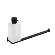 Colombo Look Дозатор для жидкого мыла с полотенцедержателем, подвесной, цвет: PVD графит матовый/матовое стекло