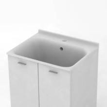 Хозяйственная раковина Kerasan Aquadom 029201*1, 60 см, 1 отверстие, без тумбы и сифона 7535, белый