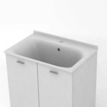 Хозяйственная раковина Kerasan Aquadom 029301*1, 75 см, 1 отверстие, без тумбы и сифона 7535, белый