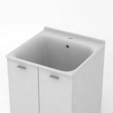 Хозяйственная раковина Kerasan Aquadom 029401*1, 60 x 60 см, 1 отверстие, без тумбы и сифона 7535, белый