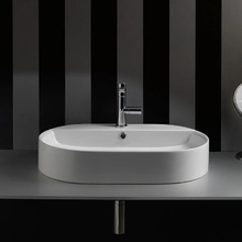 Раковина Kerasan Ciotola 028501*1, 65 см, накладная, 1 отверстие под смеситель, белая