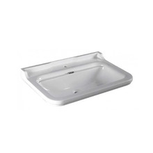 Раковина Kerasan Waldorf 4141K1bi/cr*1, 80 см, 1 отверстие для смесителя, белая, заглушка перелива хром