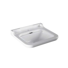 Раковина Kerasan Waldorf 4140K1bi/cr*1, 60 см, 1 отверстие под смеситель, белая, заглушка перелива хром