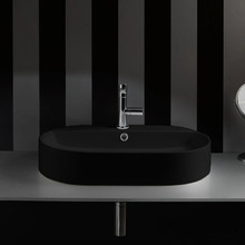 Раковина накладная Kerasan Ciotola 028531*1, 65 см, с переливом, цвет черный матовый