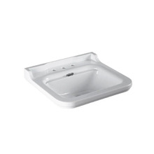 Раковина керамическая Kerasan Waldorf 4140K1bi/cr*3, 60 см, 3 отверстия под смеситель, белая, заглушка хром