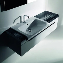 Раковина Kerasan Inka 341101*1 Project, 60 см, с фартуком, 1 отверстие под смеситель, белый