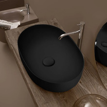 Раковина накладная Kerasan Nolita 534331, 60 см, цвет черный матовый