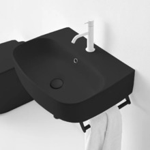 Раковина подвесная/накладная Kerasan Nolita 534131*1, 60 см, цвет черный матовый