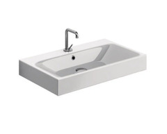 Раковина Kerasan Cento 353201*1, 70 см, керамика, подвесная/накладная, белый