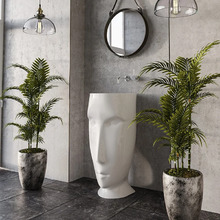 Раковина напольная Kerasan Artwork 474001 Moloco, с отверстием для слива в стену, цвет белый