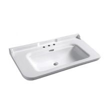 Раковина керамическая Kerasan Waldorf 4144K1bi/cr*3, 120 см, 3 отверстия под смеситель, белая, заглушка хром