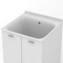 Хозяйственная раковина Kerasan Aquadom 029401*0, 60 см, без отверстия, без тумбы и сифона 7535, белый