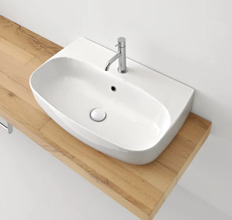 Раковина накладная Kerasan Nolita 534201*1, 70 х 45 см, цвет белый глянцевый