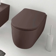 Подвесной унитаз Kerasan Nolita 531475, безободковый 55 х 35 см, с креплениями WB9N, цвет Borgogna matt