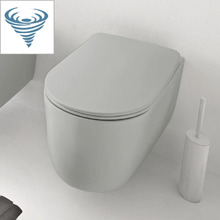 Подвесной унитаз Kerasan Nolita 531559, безободковый, смыв торнадо, цвет светло-серый