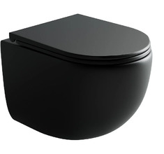 Подвесной унитаз Ceramicanova UP Rimless, CN4007MB, безободковый, крышка-сиденье микролифт, черный матовый, сантехфарфор