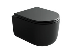 Подвесной унитаз Ceramicanova Ulma, CN4006TMB, Торнадо, безободковый, крышка-сиденье микролифт, черный матовый, сантехфарфор