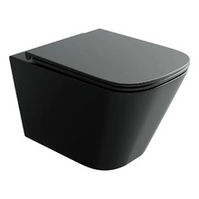 Подвесной унитаз Ceramicanova Union CN4009TMB, безободковый, смыв торнадо, крышка-сиденье микролифт, черный матовый, сантехфарфор