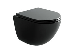 Подвесной унитаз Ceramicanova Vogue, CN4008TMB, Торнадо, безободковый, крышка-сиденье микролифт, черный матовый, сантехфарфор
