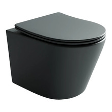 Подвесной унитаз Ceramicanova Balearica CN6000MDH Rimless, безободковый, крышка микролифт, темный антрацит матовый