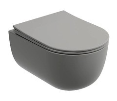 Подвесной унитаз Ceramicanova Modena Rimless, CN6063MH, безободковый, крышка-сиденье микролифт, антрацит матовый, сантехфарфор