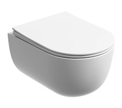 Подвесной унитаз Ceramicanova Modena Rimless, CN6063MW, безободковый, крышка-сиденье микролифт, белый матовый, сантехфарфор