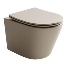 Подвесной унитаз Ceramicanova Balearica CN6000MC Rimless, безободковый, крышка микролифт, капучино матовый, сантехфарфор