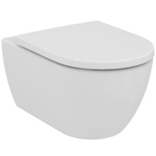 Подвесной унитаз безободковый Ideal Standard Ellisse T569201, крышка-сиденье с микролифтом, белый