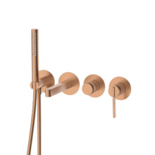 Смеситель для ванны настенный 4 отверстия DQ Bonn браш.роз.золото (DA1704833)