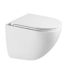 Унитаз ABBER Bequem AC1131TC подвесной белый, безободковый, смыв торнадо, с закрытым дном