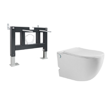 Комплект ABBER подвесной унитаз Bequem AC1105P белый с импульсным смывом с инсталляцией AC0101P